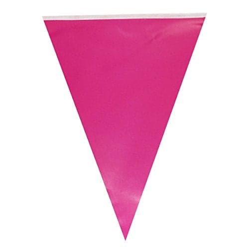 Wrapables Triangle Pennant Banner Party Decorations for Birthday Parties, Baby Showers, Nursery Decor, Picnics, and Bake Sales, Hot Pink