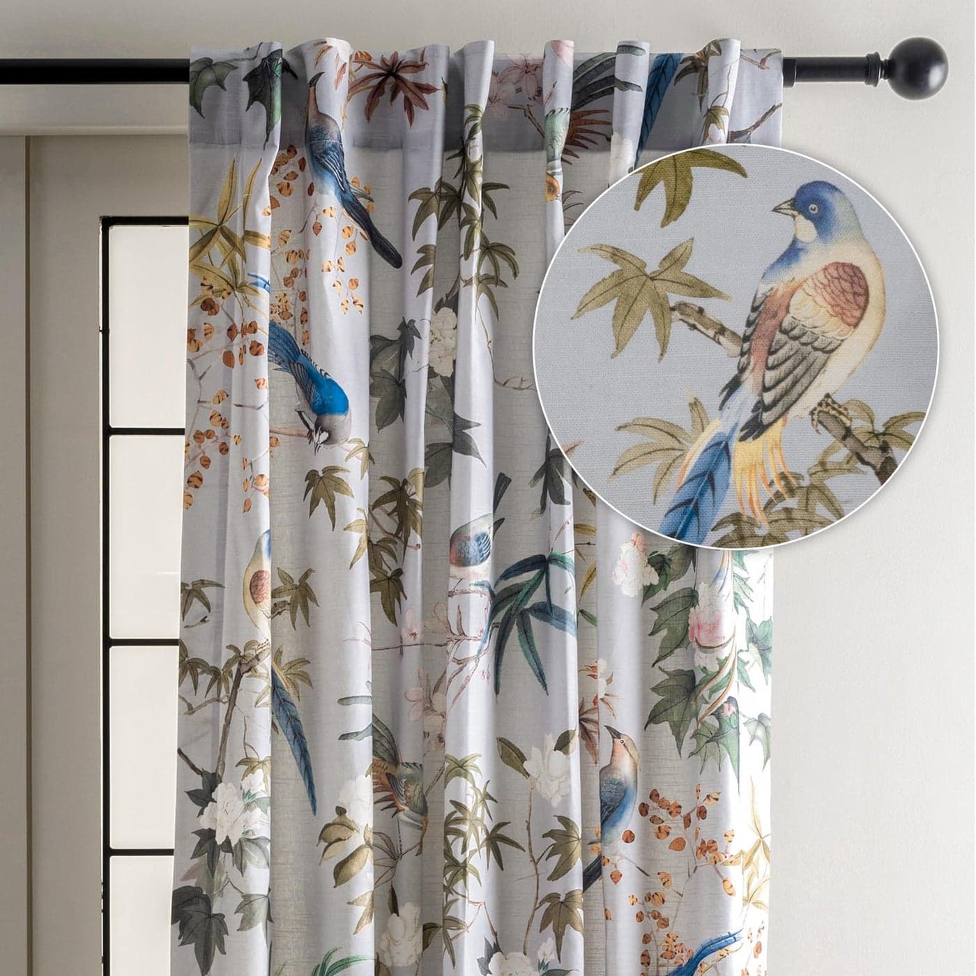 Maison dHermine Curtains for Living Room 100 Cotton 96 inch Length One Panel Light Filtering Curtains for Bedroom Windows with Rod and Loop Pockets Drapes Hokuzai Green 50 W x 96 L