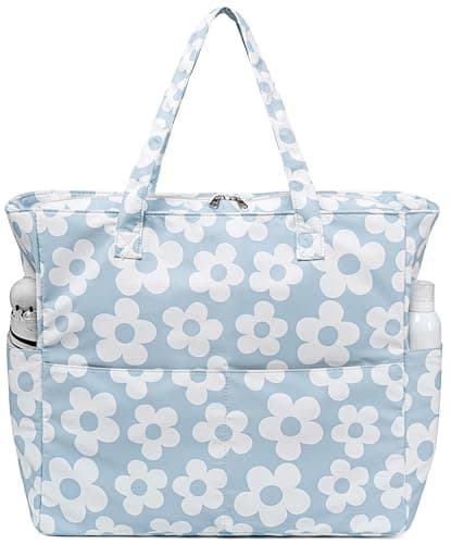Beach Pool Bags Tote for Women Ladies Large Gym Tote Carry On Bag With Wet Compartment for Weekender Travel Waterproof