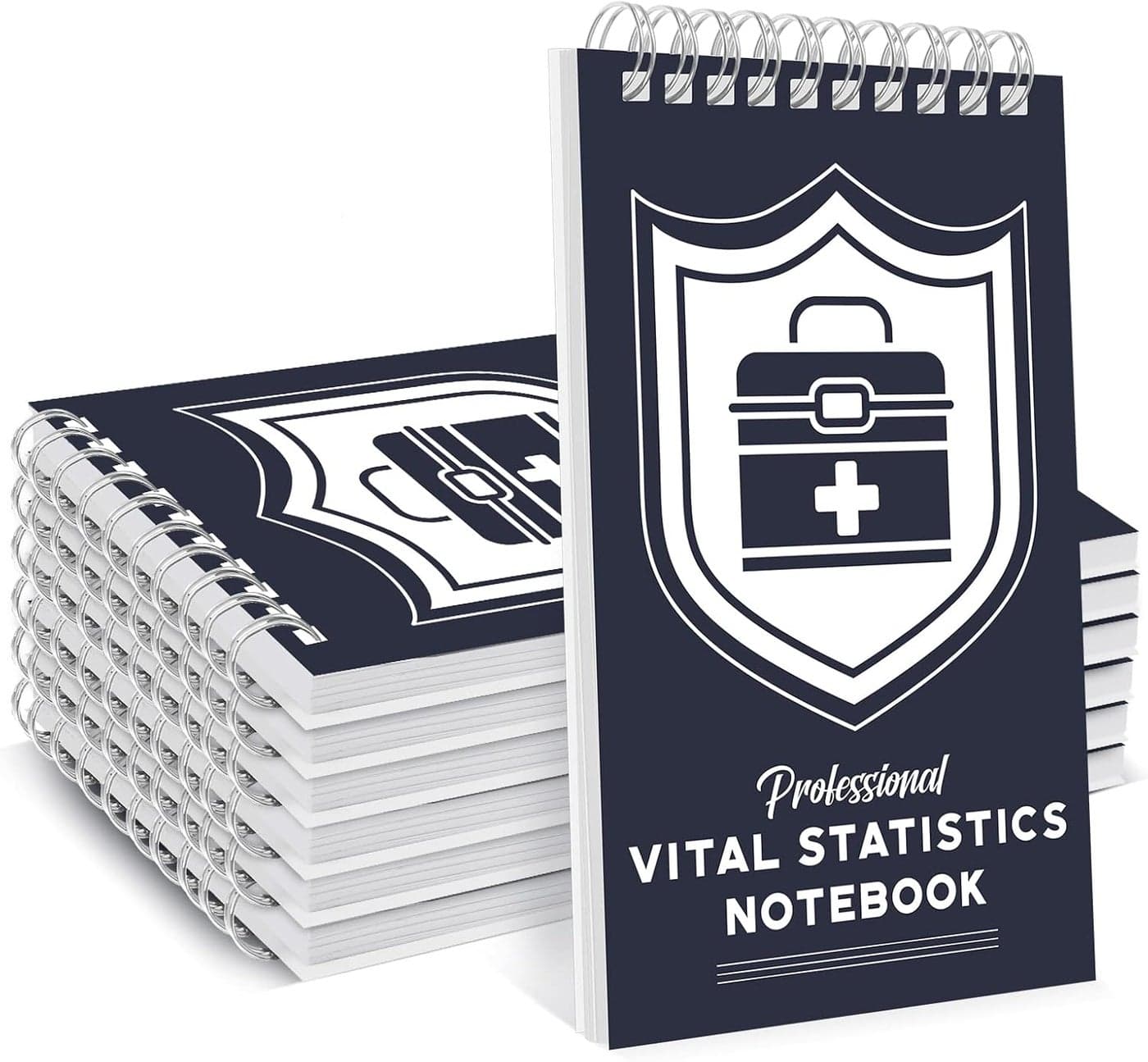 6 Pack First Responders Vital Statistics Notebook Medical Notebook for Vital Signs and Additional Patient Information 420 Pages