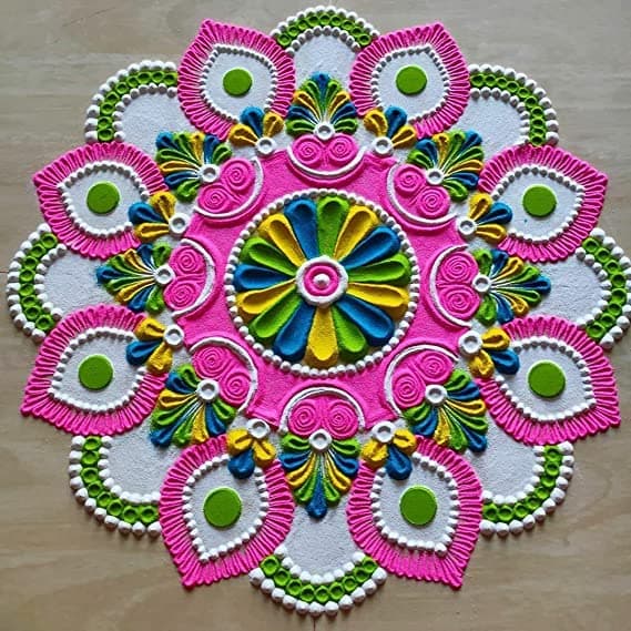 SOHAM SHREE ᵀᴹ: Rangoli Pencil Ready to Draw with 10 Colors (250gm Each) Red/Green/Blue/Yellow/Purple/Dark Pink/Black/White/Orange/Rama