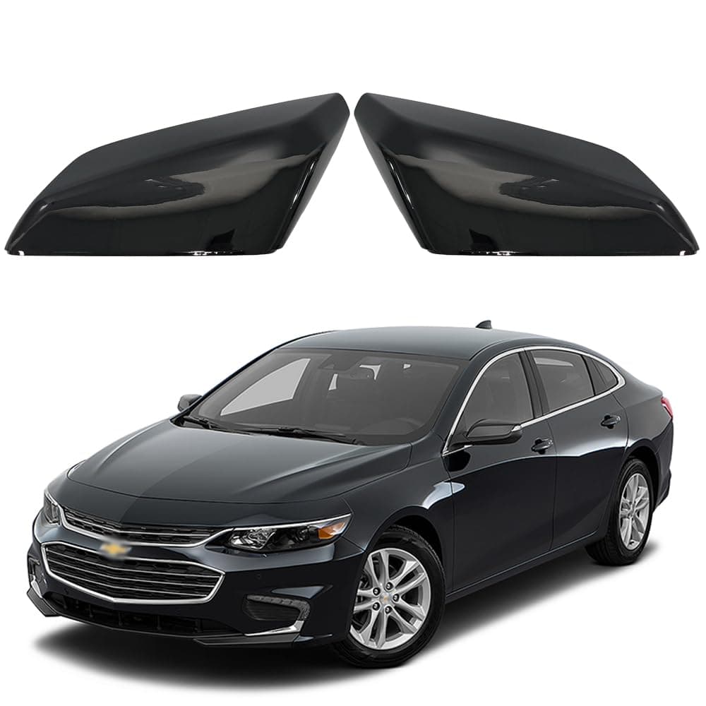 DIMEANI fit for Chevrolet Malibu Side Mirror Cover fit for 2016 2017 2018 2019 2020 2021 2022 2023 2024 2025 Chevy Malibu Passenger Driver Side Glossy Black 84026842 84026841