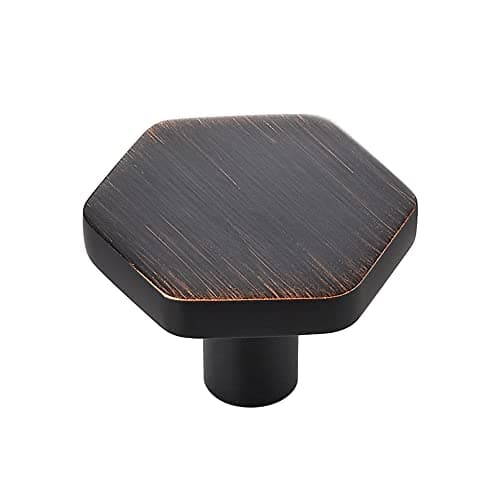 Home Expert Oil Rubbed Bronze Cabinet Knobs 20 Pack Solid Kitchen Cabinet Knobs Hexagon 11 Bronze Knobs for Kitchen Cabinets and Drawers Dresser Knobs