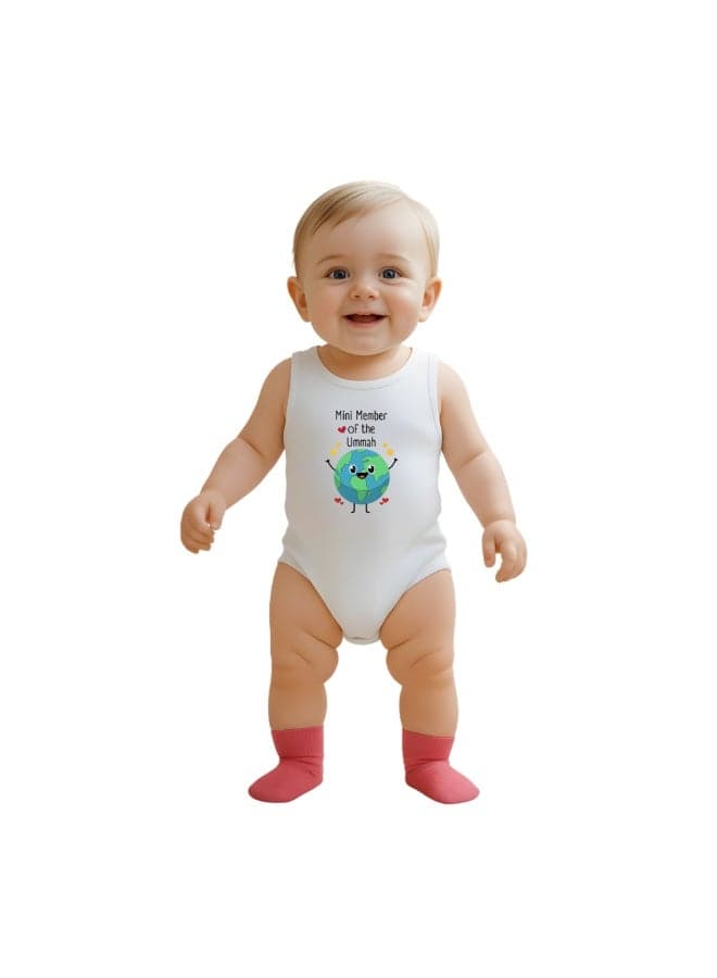 Baby Rompers-Ramadan -Mini Member of the Ummah Printed Jumpsuits,SleeveLess Soft Cotton Newborn Bodysuits For Boys And Girls,Comfortable And Stylish Babywear