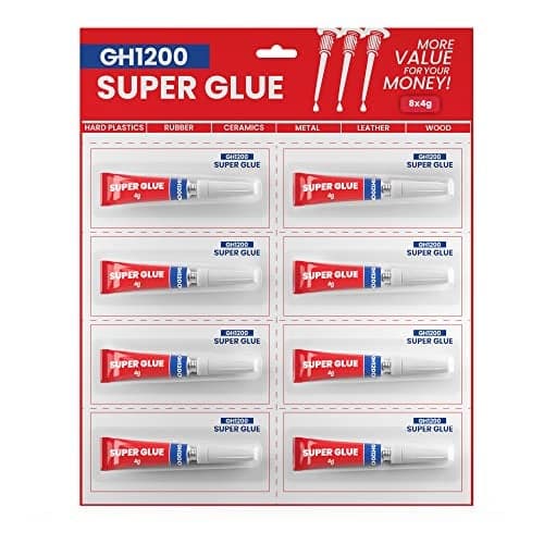 4 Gram x 8 Strong Super Glue All Purpose with Anticlog Cap Super Fast Strong Adhesive superglue Cyanoacrylate Glue for Hard Plastics DIY Crafts and Many More