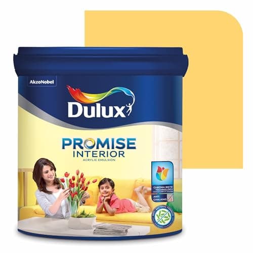 Dulux Promise Interior Emulsion Paint (1L, Yellow Rose) | Wall paint with Chroma Brite Technology for brighter longer-lasting colors | Rich finish | Anti-chalk | Water-based | 3-year warranty