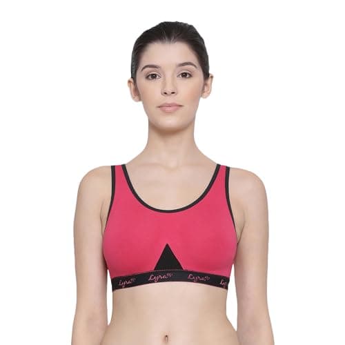 Lyra Women's Cotton Non-PaddedWire Free Sports Bra Fuschia