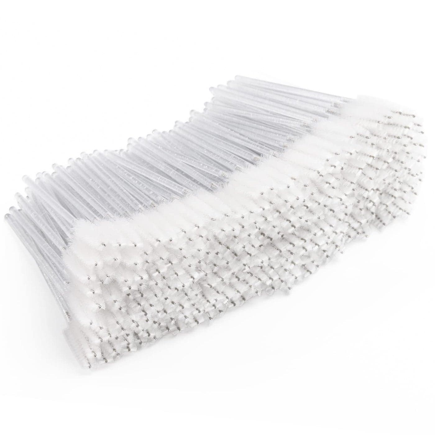 300 Pcs Disposable Mascara Wands Crystal Spoolies Brush for Eyelash Extensions Spooly Eyelash Eyebrow Brushes Lash Wand Applicator Makeup Kits White