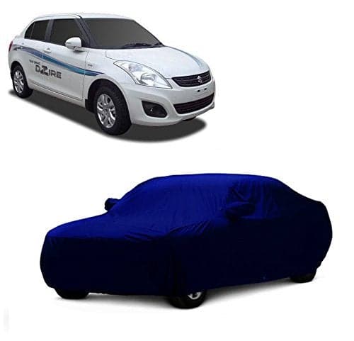 MotRoX Car Body Cover Compatible with Swift Dzire with Side Mirror Pocket (Navy Blue)