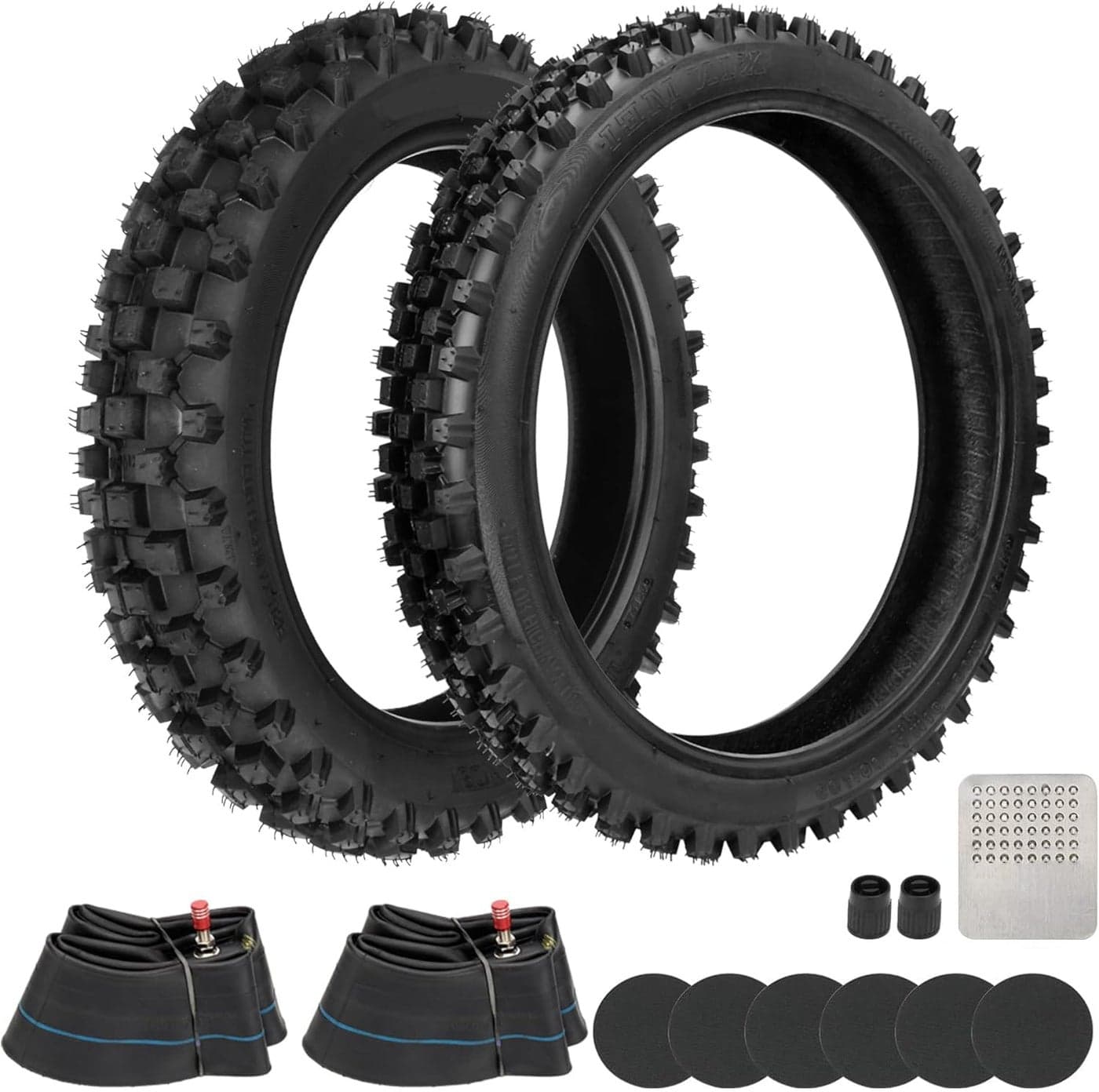GREHUA 3.00-12 80/100-12 Rear 2.50-14 60/100-14 Front Tire Inner Tube for 90cc 110cc 125cc SSR CRF70 CRF110 XR70 KLX110 KX60 KX65 KX110 JR80 RM60 TTR90 TTR110 PW80 Dirt Pit Bike Off Road Motocross