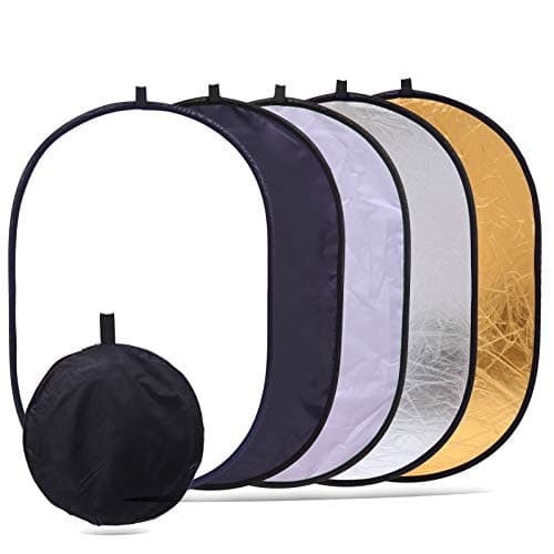 35"x47" Light Reflector for Photography 5-in-1 Photo Collapsible Photography Reflector Large Oval Portable Collapsible Lighting Reflectors Photography Panel for Studio Video