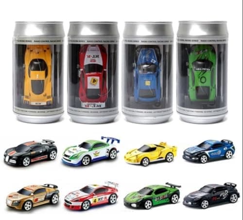 Mini RC 158 Scale Small Pocket Portable Micro Racing Car Can Miniature Coke Can Upgraded 24G Wireless Radio Remote Control for MultiUsers Qty 1 1 Can Yellow
