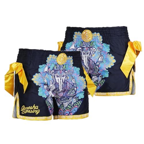 FLUORY Muay Thai Shorts Boxer Shorts Boxing Trunks Kick Martial Arts Training Gym Clothing for Men Women Professional Boxing