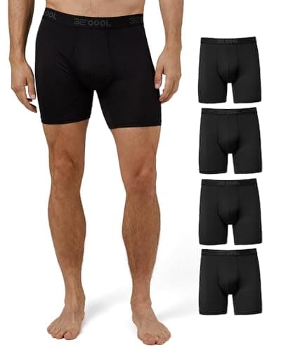 32 Degrees Cool Mens 4-PACK Active Mesh Quick Dry Performance Boxer Brief, 4 Black, XX-Large