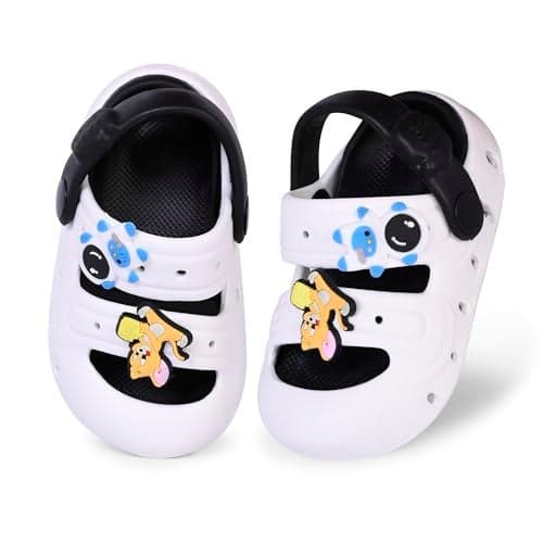 GLJ Kids Comfort Clogs Sandals for Boy and Girl, 1 to 4 Years, Two-Strap Design, Easy to Wear Slip On, Dust and Waterproof,9100