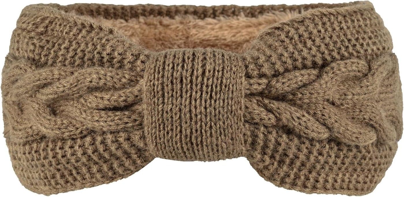 Winter Knitted Twist Knot Headband Women Ear Warmer Chunky Crochet Braided Hair Band Wraps Turban Sports Yoga Hairband Fleece Lined Elastic Wide Headbands Ear Muffs for Women Girl Khaki