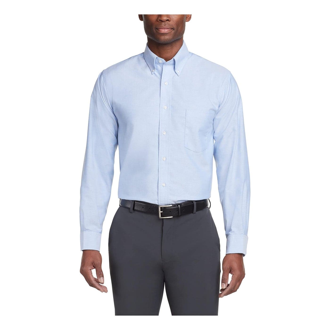 Van Heusen Men's Long Sleeve Oxford Dress Shirt, Blue, X-Large