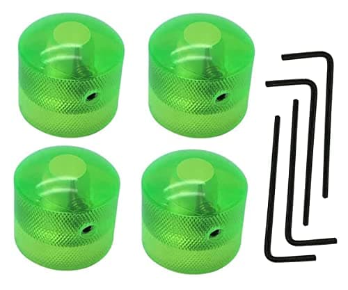 Jiayouy Set of 4 Plastic Potentiometer Rotary Knob Fit 6mm Shaft Pots Replacement for Electric Guitar Bass Volume Tone Knob Green