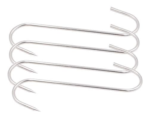 HONSHEN Meat Hooks 6 Inch 4mm S-Hook Stainless Steel Meat Processing Butcher Hook Pot Hooks (6 Inch)