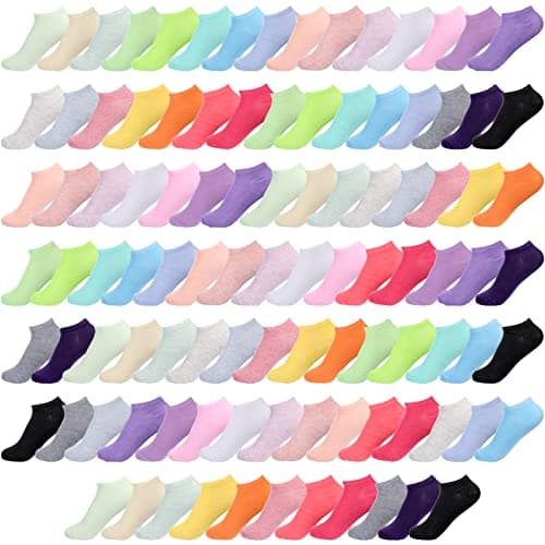 Handepo 100 Pair Low Cut Ankle Socks for Women Athletic Bulk Socks for Running Casual Outdoor Activities (Simple Style)