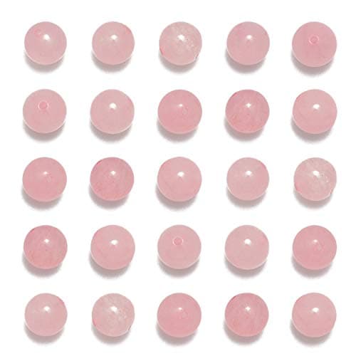 NCB 100pcs Original Natural Stone Beads Gemstone Round Loose Beads 6mm 8mm 10mm (Rose Quartz, 6mm 100Beads)