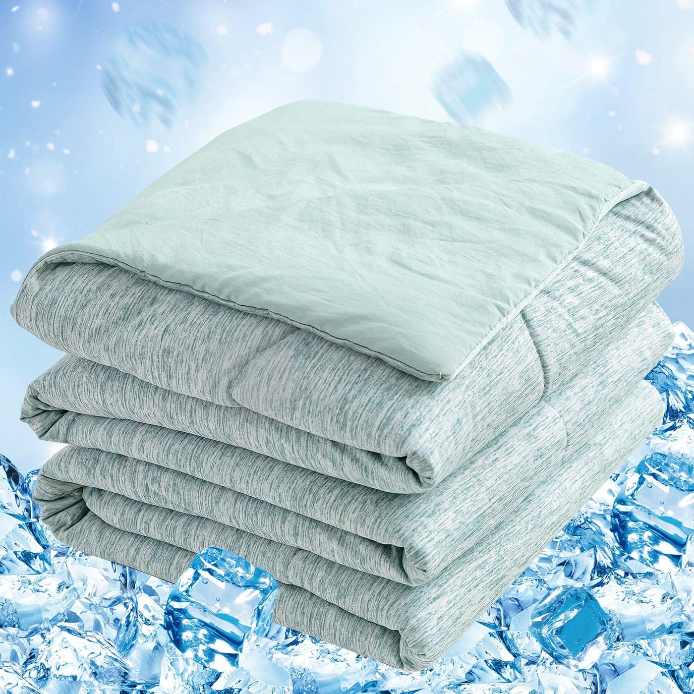CHOSHOME Cooling Comforter Twin Size Cooling Blanket with QMax 045 ArcChill Cooling Fiber for Hot Sleeper and Night Sweats Cool Soft Thin Breathable Summer Comforter for Bed 60 x 80 Green
