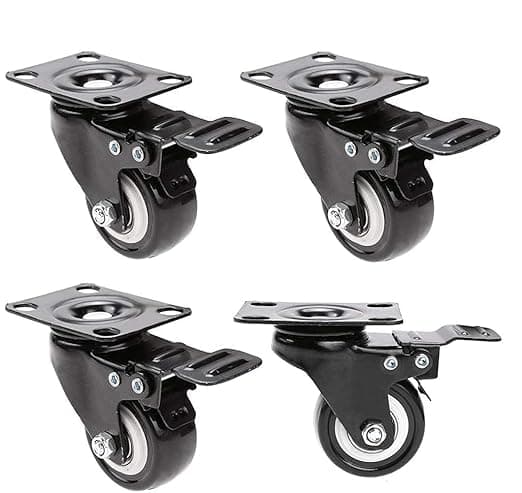 KERFORA 4Pack 2Inch HeavyDuty Swivel Caster Wheels Soft Rubber Wheels with 360Degree Rotation for Easy Movement