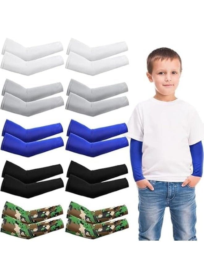10 Pairs of Children's Armbands, Anti Ultraviolet and Anti-Sun Sleeves, Thin Children's Sun Sleeves, Cooling Armbands, Suitable for Boys and Girls Outdoor Sports.