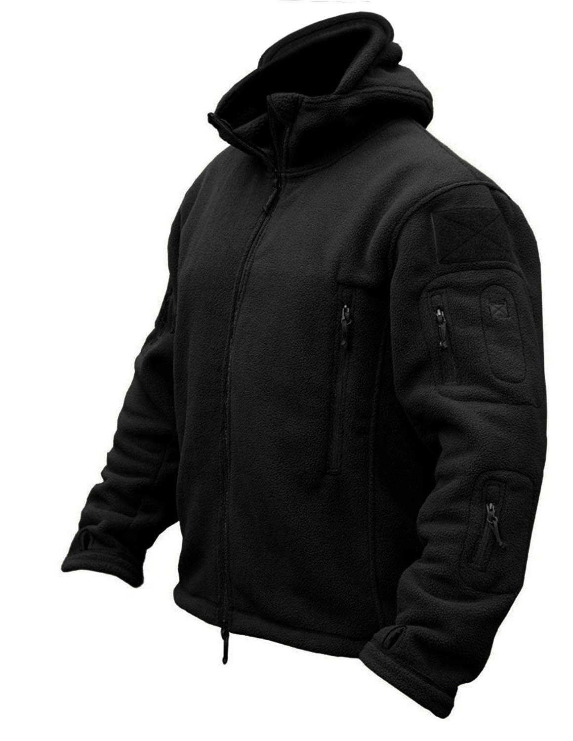 CRYSULLY Mens Fall Winter Coat Safari Jacket Fleece Hiking Travelling Fatigue Outdoors Snow Jacket Coat Black