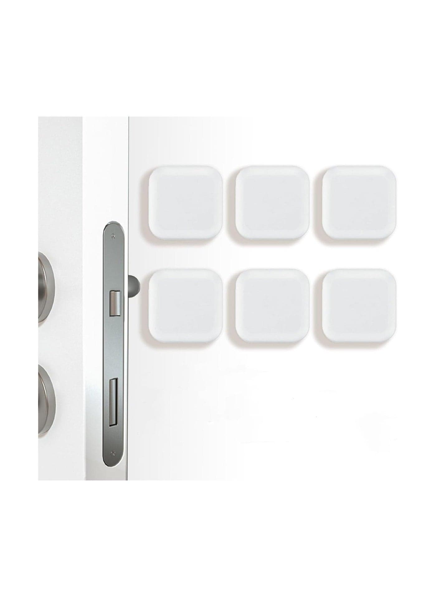 6 PCS Door Stopper Wall Protector - Clear Square Wall Protectors for Door Knobs Self Adhesive Rubber Door Handle Bumper for Walls, Shock Absorbent Wall Protector from Door Knob