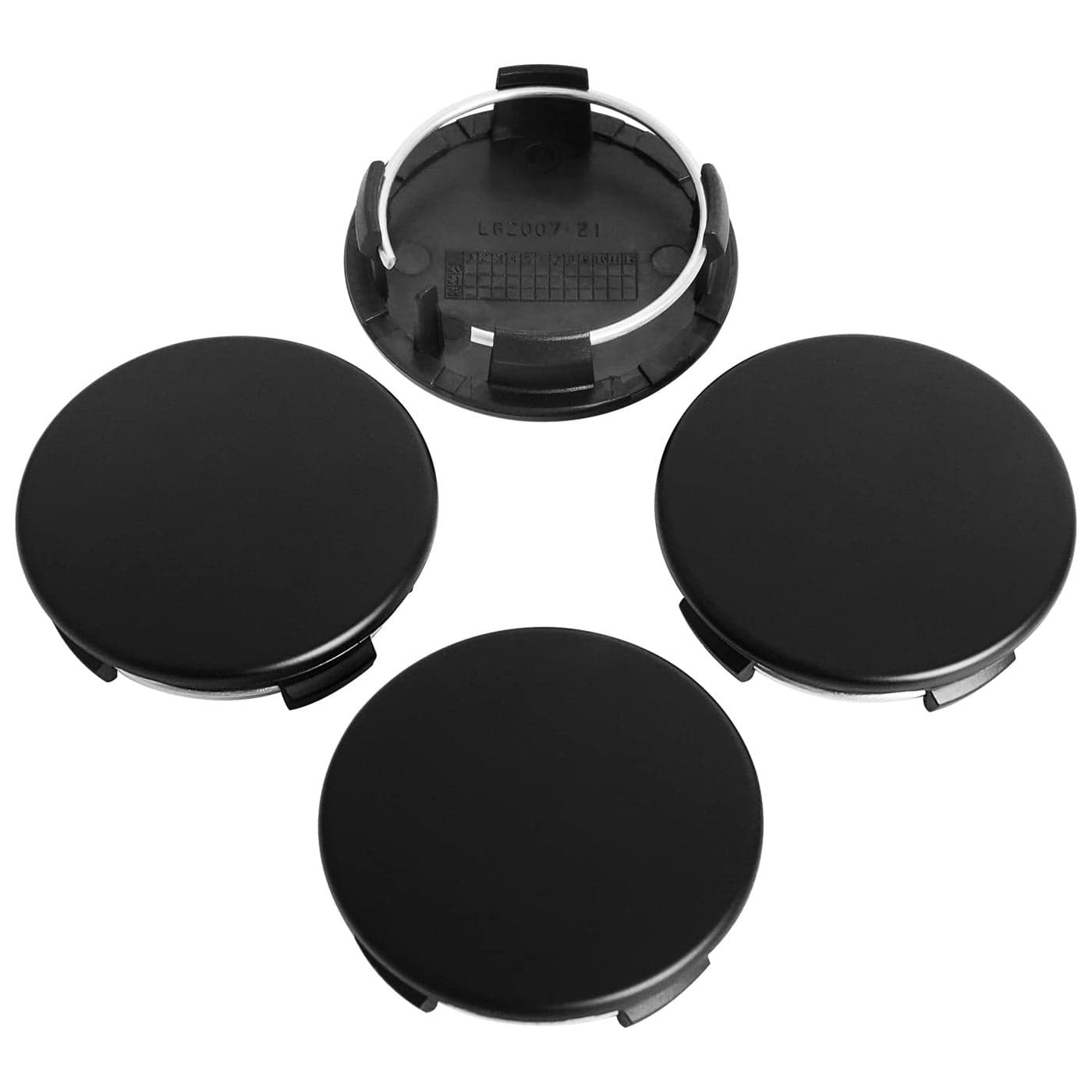 KitsPro 225Inch 57MM Wheel Center Caps for Tesla Model S Model X Model Y Model 3 Rivian R1T Rim Hub Caps 6005879 00 A Pack of 4 Matte Black Outer 57MM Inner 50MM