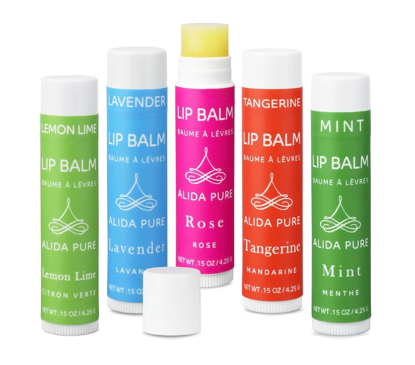 Aria Lip Balm Collection Vegan Lip Balm Set Beeswax Free with Avocado Oil Organic Jojoba Oil and Vitamin E Natural Moisturizer for Dry Chapped Lips 5 Tube Set