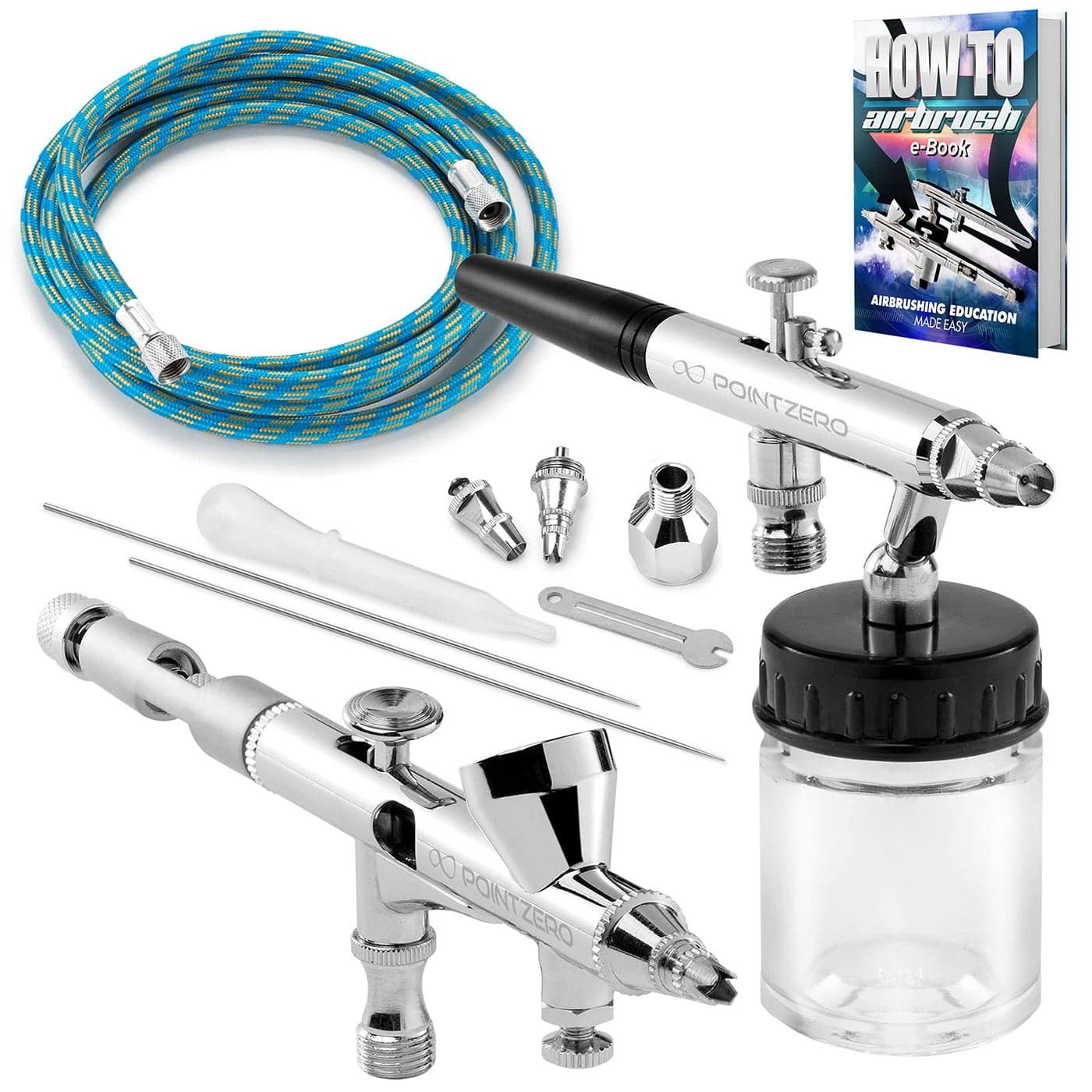 PointZero PZ220XS Premium DualAction Two Airbrush Set