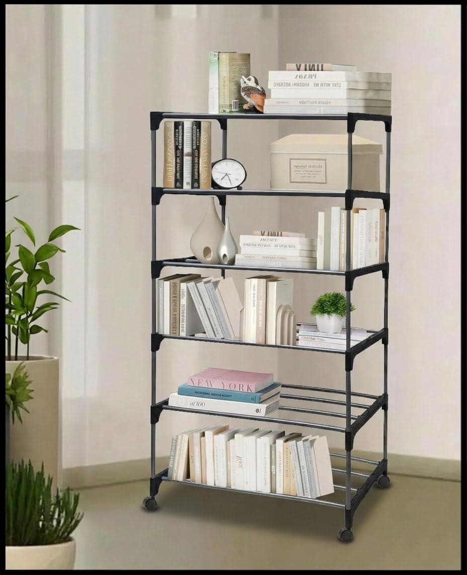 RAXON WORLD 6 Tiers Collapsible Open Clothes Organzier Wardrobes for Anywhere Use-Blue (DIY)