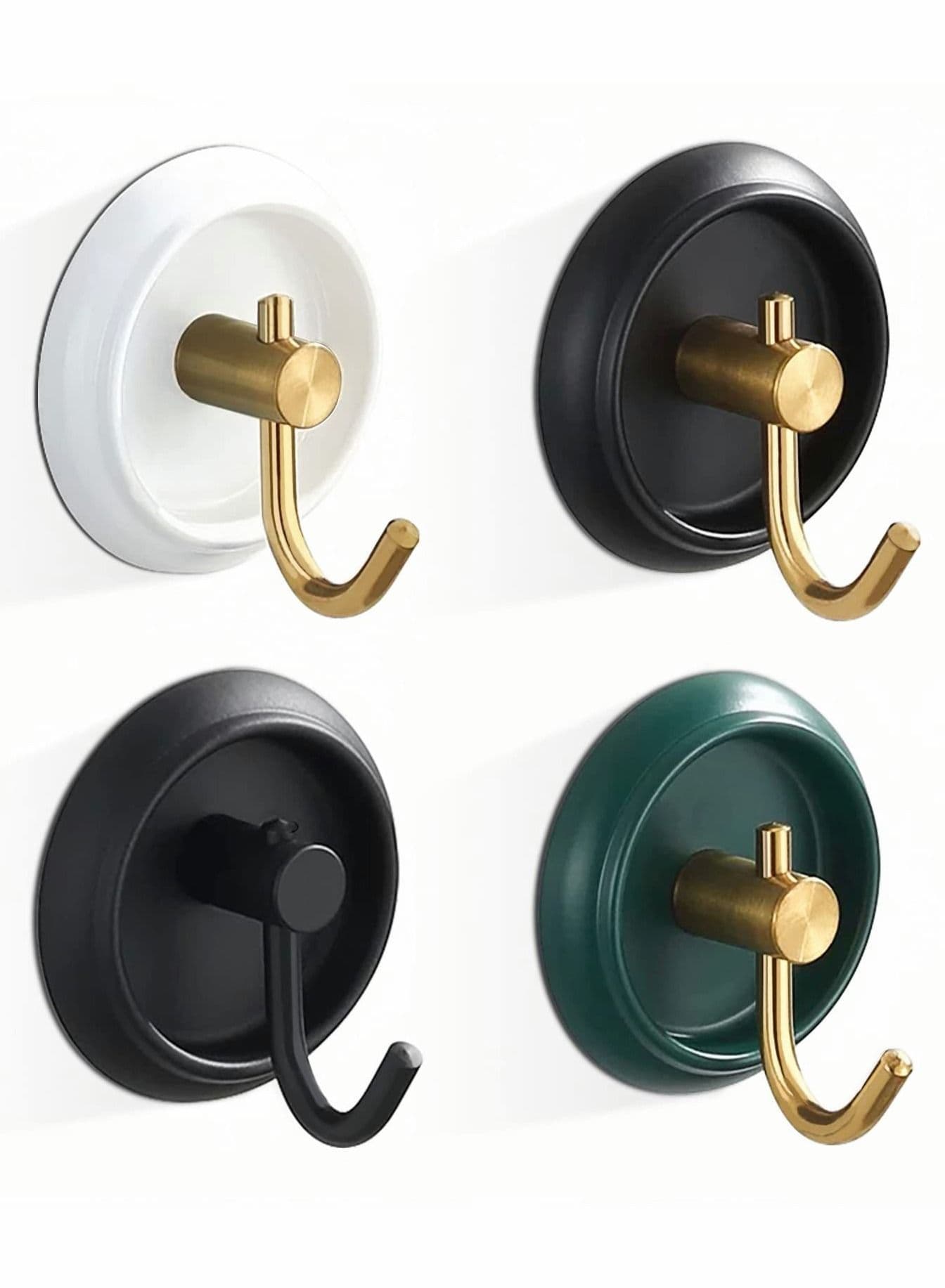Adhesive Hooks Bathroom Towel Hooks, 304 Stainless Steel Heavy Duty Wall Robe Waterproof No Drilling Required, 4 pcs