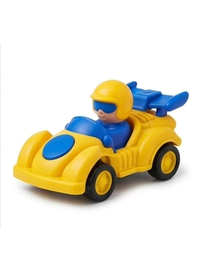 Friction Powered Toy Car, Friction Powered Toy Race Car for Kids - Colorful Push and Go Vehicle with Driver Figure for Toddlers