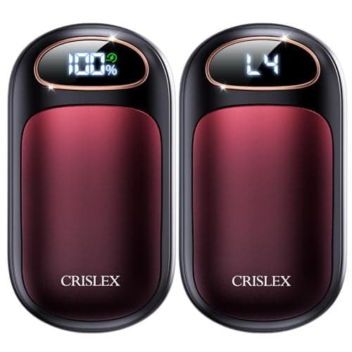 CRISLEX Electric Hand Warmers Rechargeable 2 Pack, 4 Levels Fast Heat, Reusable Hand Warmers with LED Display, Portable Magnetic Pocket Heater, Gifts for Christmas, Men, Women, Raynauds, Hunting, Golf