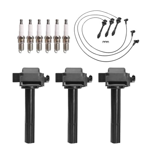 ENA Set of 3 Ignition Coil Pack with 6 Spark Plug 3 Wire Set Compatible with Toyota Lexus Avalon Camry Sienna Solara ES300 1996 1997 1998 1999 2000 2001 2002 2003 V6 3.0L Replace# UF155 S623000 4504