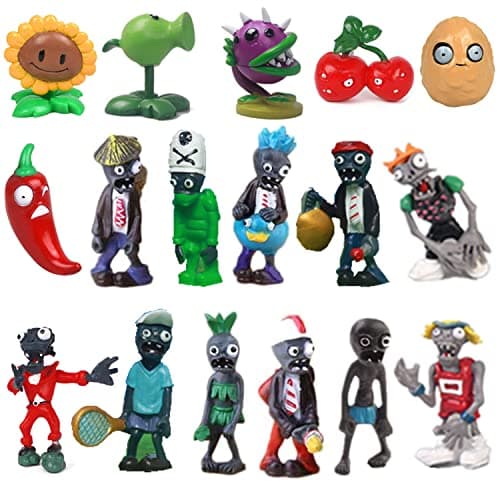 JHESAO 17PCS Plants PVZ Toys Set Figurines Zombies Series PVZ Plush PVC Toys New Great Gifts for Kids and Fans Birthday and Party