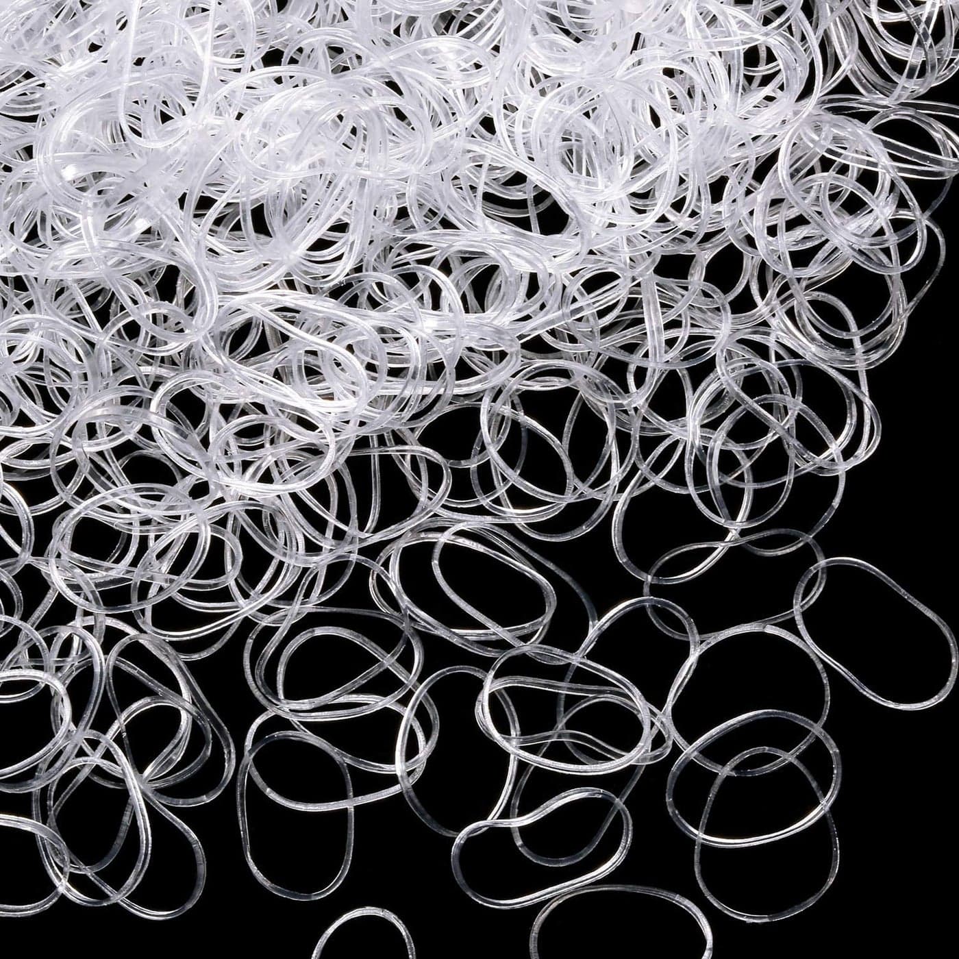 1000 Mini Rubber Bands Soft Elastic Bands for Kid Hair Braids Hair Clear