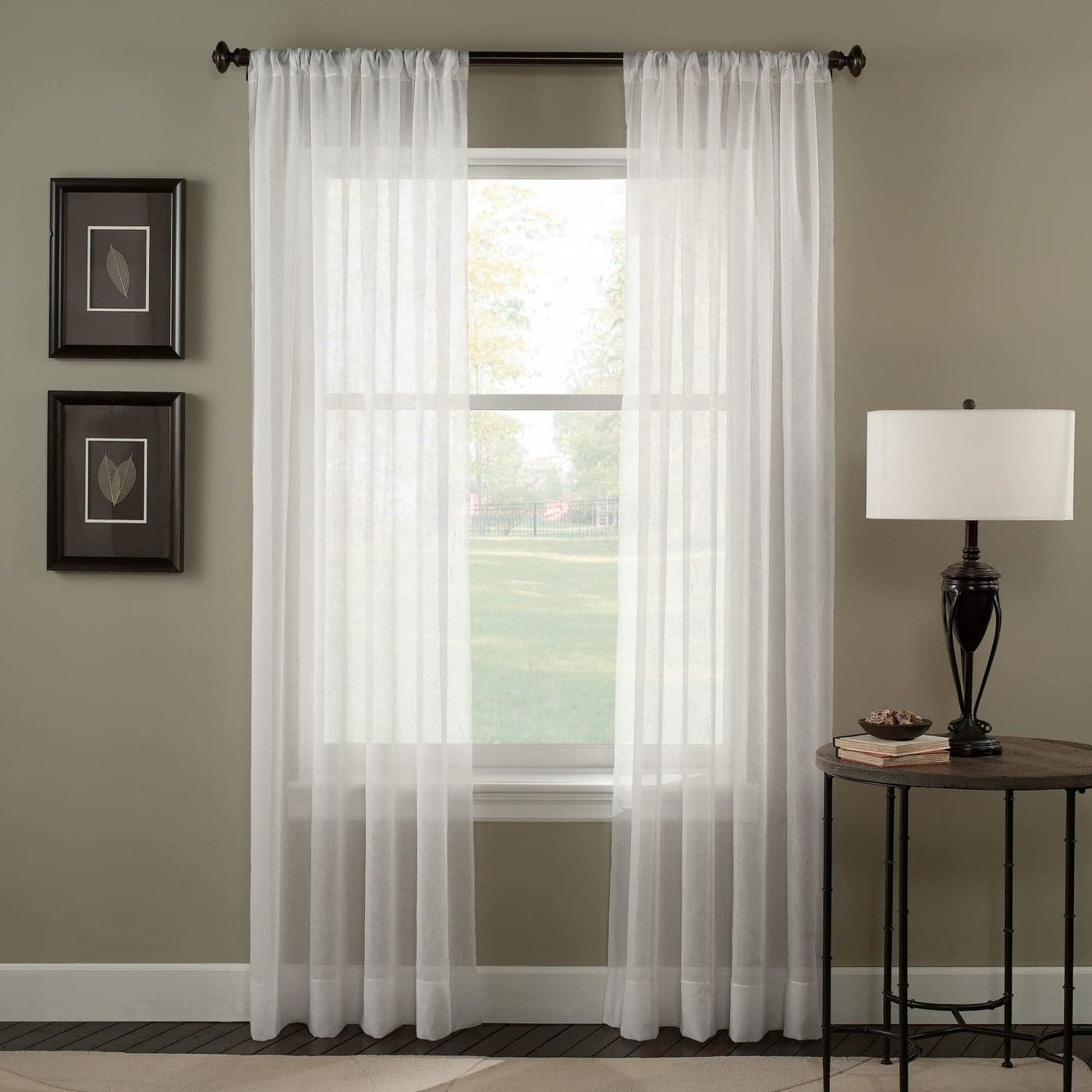 Curtainworks Trinity Crinkle Voile Sheer Curtain Panel 51 by 95 Winter