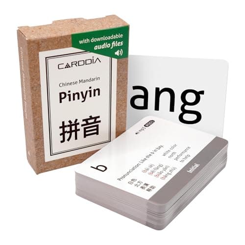 CARDDIA Chinese Mandarin Pinyin Flashcards with Audio MP3 - Comprehensive Learning Kit for Beginners and Enthusiasts, Durable & Portable