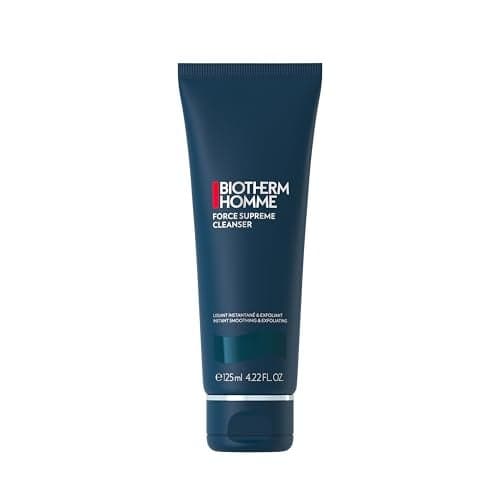 Biotherm Homme Force Supreme Cleanser, Smoothing & Exfoliating Face Cleanser for Men with Blue Algae, Cedar Bud Extract & Exfoliating Micro-Particles, for Soft and Comfortable Skin, 4.2 Fl. Oz.