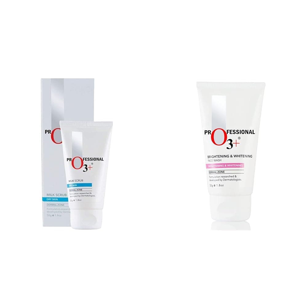 O3 Milk Scrub Enriched with Macadamia Nuts Extracts for Clean Bright Complexion O3 Brightening and Whitening Face Wash Combo