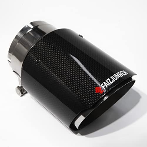 FAIZJUNBEN 3 Intake Glossy Carbon Fiber and Stainless Steel Auto Tailpipe 40 Outlet Auto Carbon Fiber Exhaust Tip