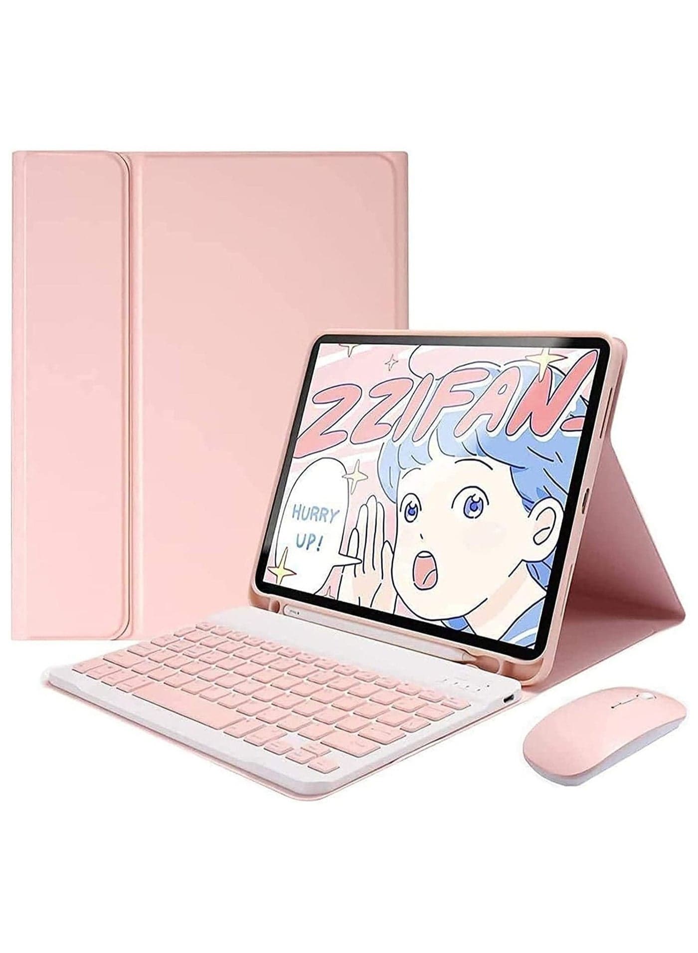 Bilingual Keyboard Case for Huawei Matepad SE 11 2024/HuaWei Matepad 11 inch (2021-2023), Detachable Wireless Keyboard Pen Holder Ultra-thin Leather Smart Case with Mouse