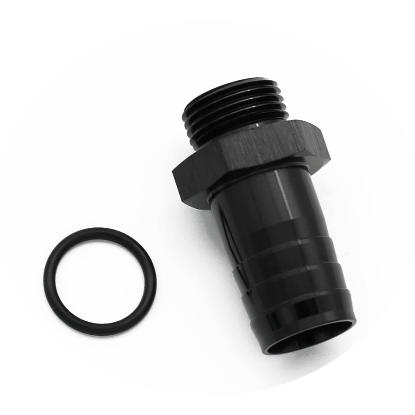KRD PERFORMANCE Aluminum 8 AN ORB Male to 3419mm Barb Push On Hose Fitting Adapter Black