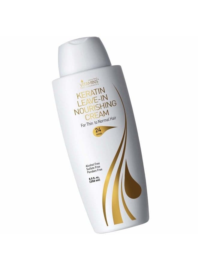 Keratin Leave In Conditioner Moisturizer - Thin to Normal Hair Care Moisturizing Hydrating Detangler Cream for Dry Damaged Hair
