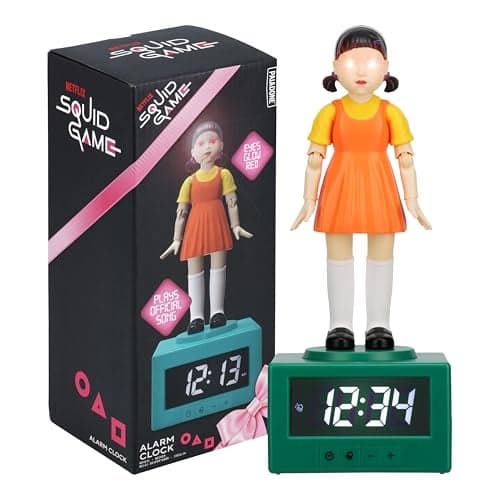 Paladone Squid Game Doll Alarm Clock Officially Netflix Licensed Light Kids Bedroom Accessories Decor