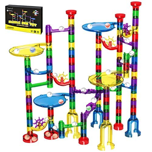 Magicfly Marble Run Set 127 Pcs Marble Race Track for Kids with Glass Marbles Ideal Gift for Christmas or Birthday